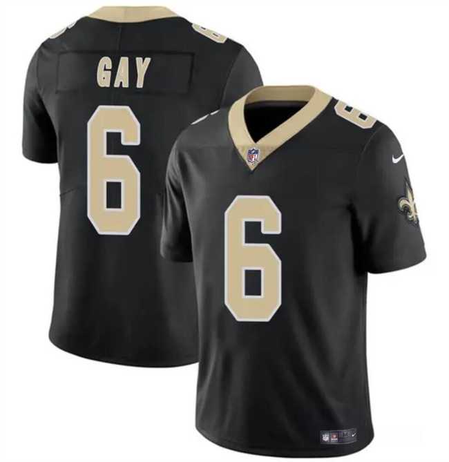 Men & Women & Youth New Orleans Saints #6 Willie Gay Black Vapor Limited Football Stitched Jersey