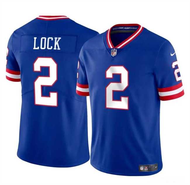 Men & Women & Youth New York Giants #2 Drew Lock Blue Throwback Vapor Untouchable Limited Football Stitched Jersey