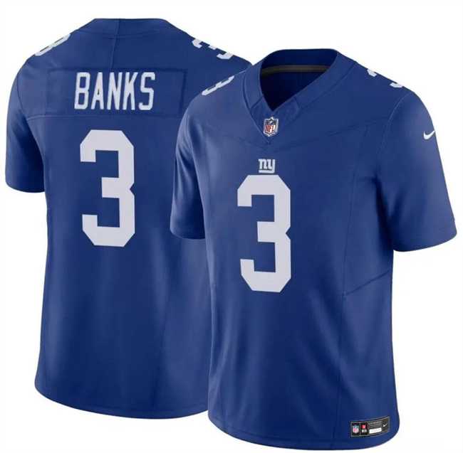 Men & Women & Youth New York Giants #3 Deonte Banks Blue 2023 F.U.S.E. Vapor Untouchable Limited Football Stitched Jersey