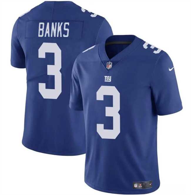 Men & Women & Youth New York Giants #3 Deonte Banks Blue Vapor Untouchable Limited Football Stitched Jersey
