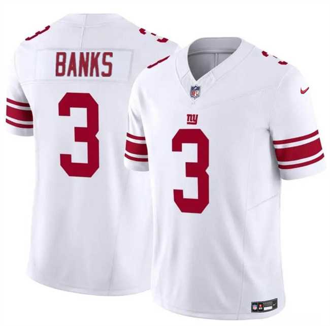 Men & Women & Youth New York Giants #3 Deonte Banks White 2023 F.U.S.E. Vapor Untouchable Limited Football Stitched Jersey