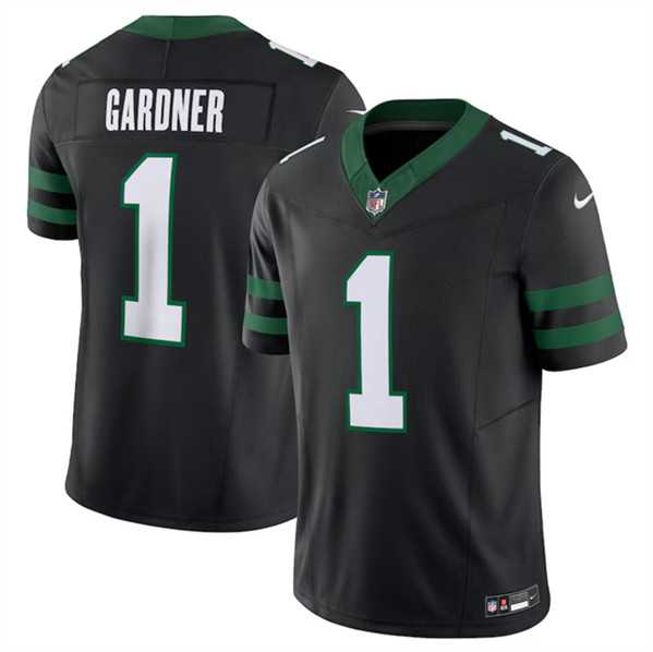 Men & Women & Youth New York Jets #1 Sauce Gardner Black 2024 F.U.S.E. Vapor Limited Football Stitched Jersey