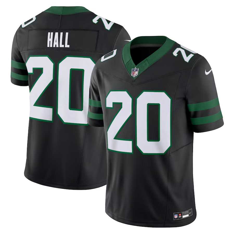 Men & Women & Youth New York Jets #20 Breece Hall Black 2023 F.U.S.E. Vapor Limited Throwback Stitched Football Jersey