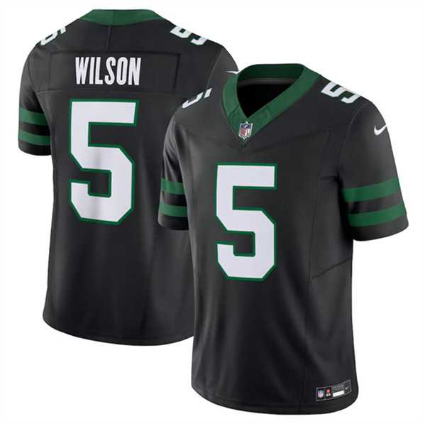 Men & Women & Youth New York Jets #5 Garrett Wilson Black 2024 F.U.S.E. Vapor Limited Football Stitched Jersey