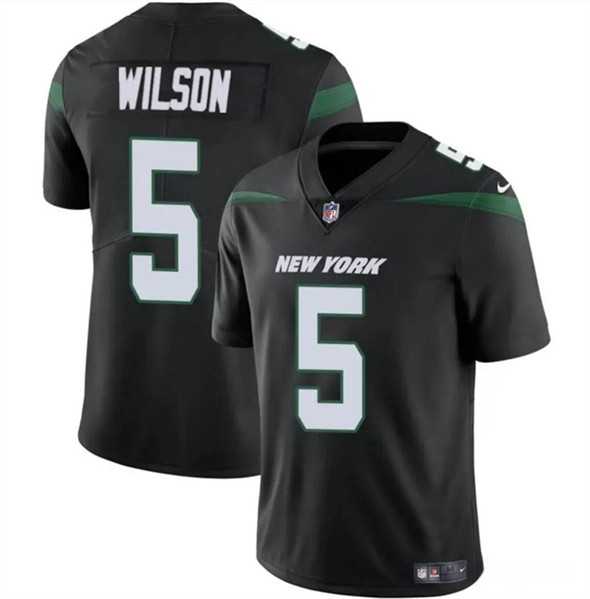 Men & Women & Youth New York Jets #5 Garrett Wilson Black Vapor Untouchable Limited Football Stitched Jersey