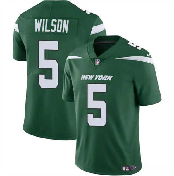 Men & Women & Youth New York Jets #5 Garrett Wilson Green Vapor Untouchable Limited Football Stitched Jersey