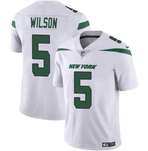 Men & Women & Youth New York Jets #5 Garrett Wilson White Vapor Untouchable Limited Football Stitched Jersey
