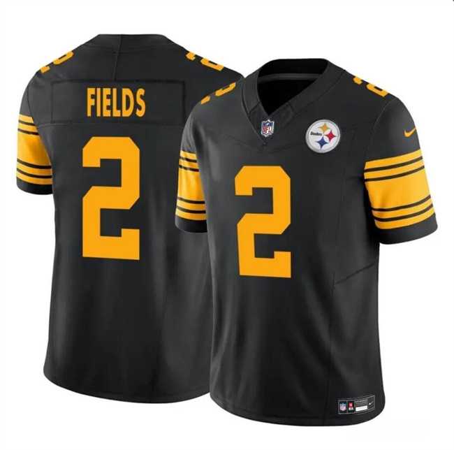 Men & Women & Youth Pittsburgh Steelers #2 Justin Fields Black 2024 F.U.S.E. Color Rush Limited Football Stitched Jersey