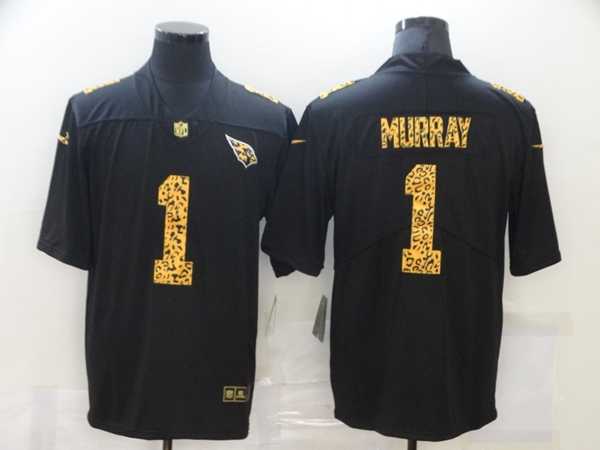 Men's Arizona Cardinals #1 Kyler Murray 2020 Black Leopard Print Fashion Limited Stitched Jersey Dzhi