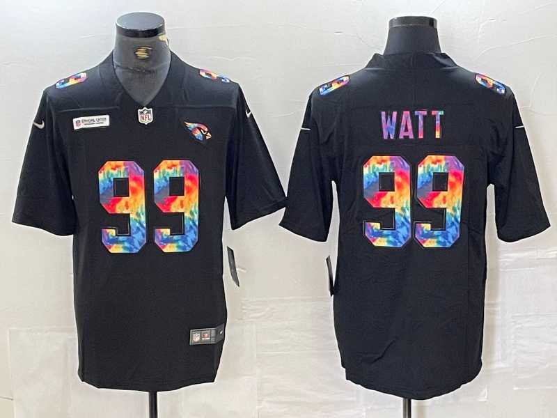 Men's Arizona Cardinals #99 JJ Watt Black Multi Color Black 2020 Crucial Catch Vapor Untouchable Nike Limited Jersey Dzhi