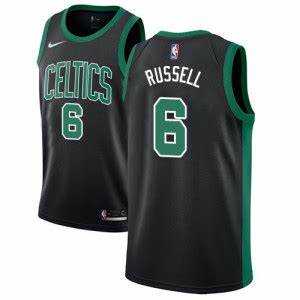 Men's Boston Celtics #6 Bill Russell Black Basketball Swingman Statement Edition Jersey Dzhi