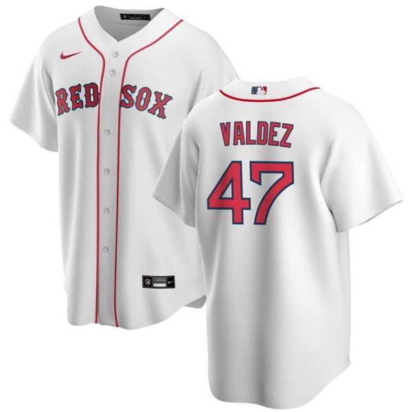 Men's Boston Red Sox #47 Enmanuel Valdez White Cool Base Stitched Baseball Jerseys Dzhi