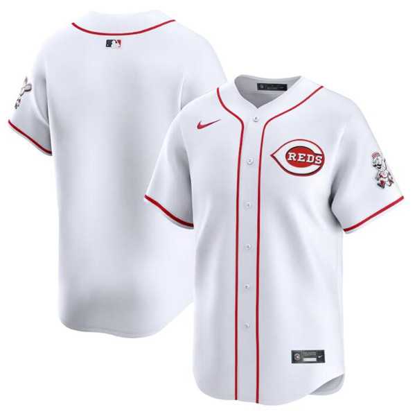 Men's Cincinnati Reds Blank White Home Limited Baseball Stitched Jerseys Dzhi