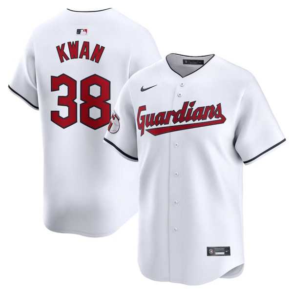 Men's Cleveland Guardians #38 Steven Kwan White Home Limited Baseball Stitched Jersey Dzhi
