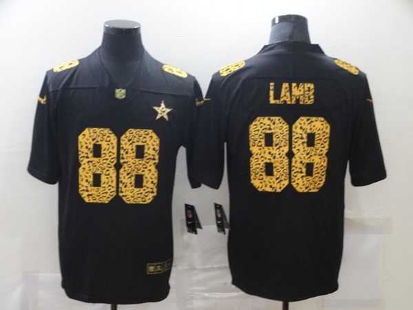 Men's Dallas Cowboys #88 CeeDee Lamb 2020 Black Leopard Print Fashion Limited Football Stitched Jersey Dzhi
