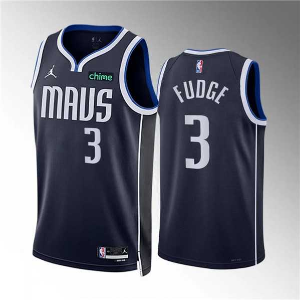 Men's Dallas Mavericks #3 Alex Fudge Navy Statement Edition Stitched Basketball Jersey Dzhi