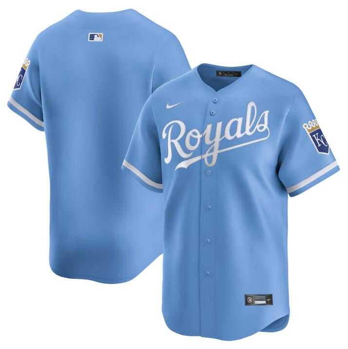 Men's Kansas City Royals Blank Light Blue 2024 Alternate Limited Stitched Baseball Jersey Dzhi