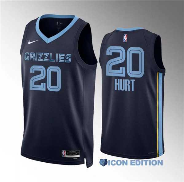 Men's Memphis Grizzlies #20 Matthew Hurt Navy Icon Edition Stitched Jersey Dzhi