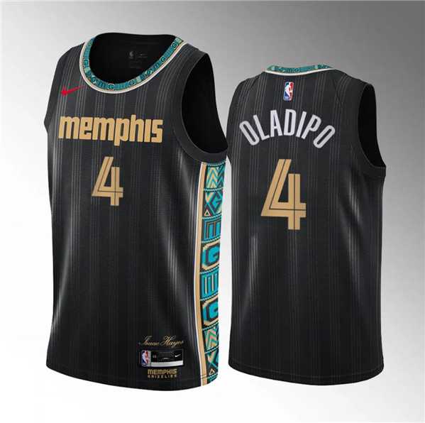 Men's Memphis Grizzlies #4 Victor Oladipo Black City Edition Stitched Jersey Dzhi