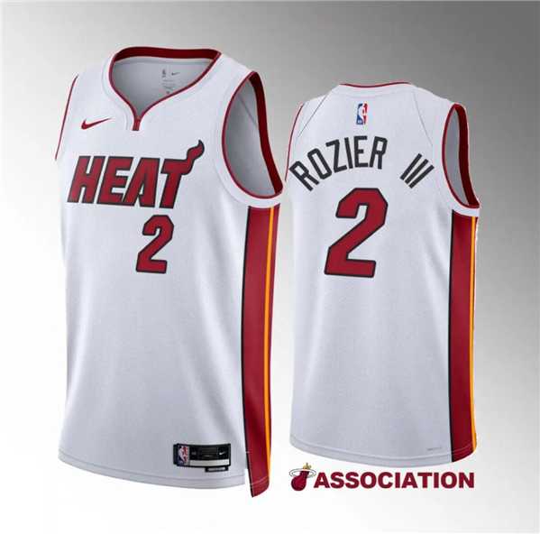 Men's Miami Heat #2 Terry Rozier III White Association Edition Stitched Basketball Jersey Dzhi