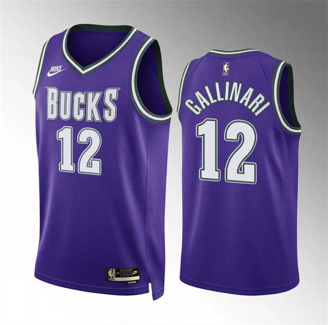 Men's Milwaukee Bucks #12 Danilo Gallinari Purple Classic Edition Stitched Basketball Jersey Dzhi