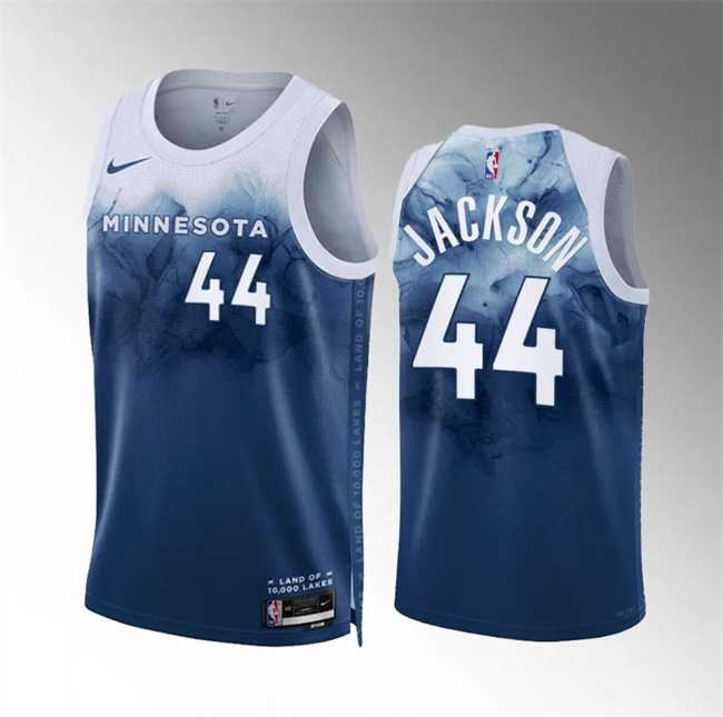 Men's Minnesota Timberwolves #44 Justin Jackson Blue 2023-24 City Edition Stitched Jersey Dzhi