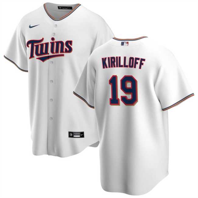 Men's Minnesota Twins #19 Alex Kirilloff White Cool Base Stitched Baseball Jersey Dzhi