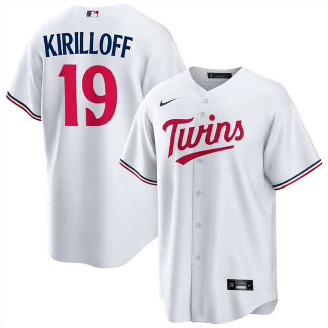 Men's Minnesota Twins #19 Alex Kirilloff White Cool Base Stitched Baseball Jerseys Dzhi