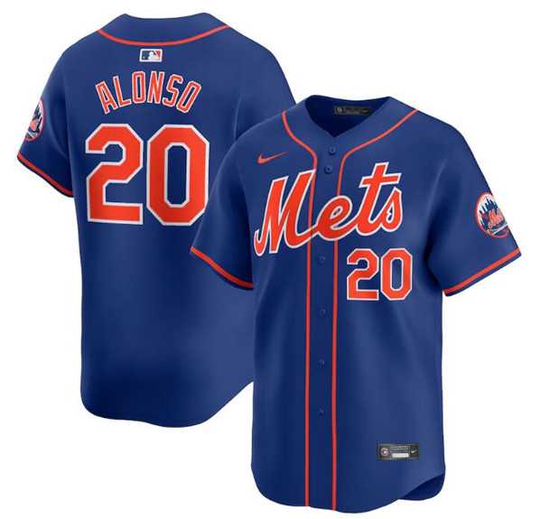 Men's New York Mets #20 Pete Alonso Royal 2024 Alternate Limited Stitched Baseball Jersey Dzhi