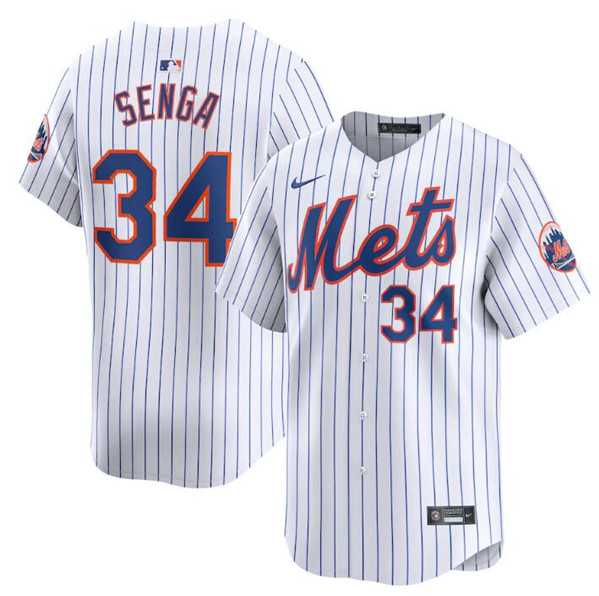 Men's New York Mets #34 Kodai Senga White 2024 Home Limited Stitched Baseball Jersey Dzhi