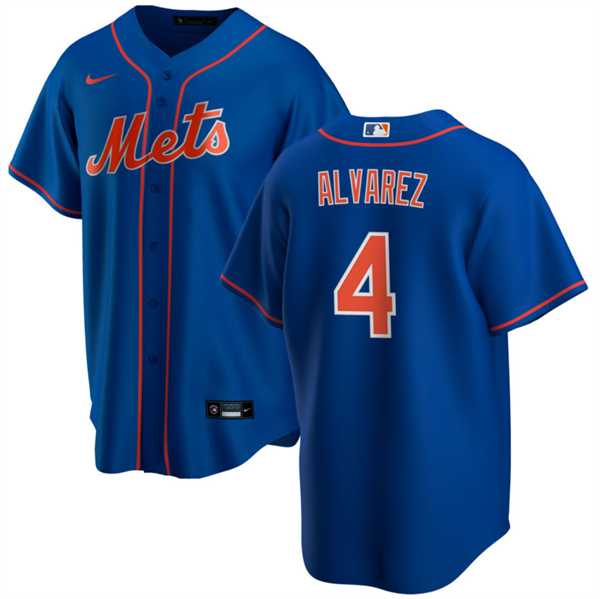 Men's New York Mets #4 Francisco Alvarez Royal Cool Base Stitched Baseball Jersey Dzhi