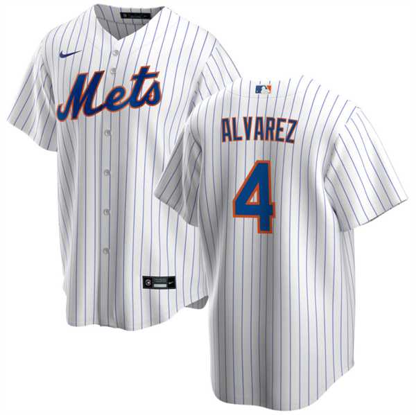 Men's New York Mets #4 Francisco Alvarez White Cool Base Stitched Baseball Jersey Dzhi