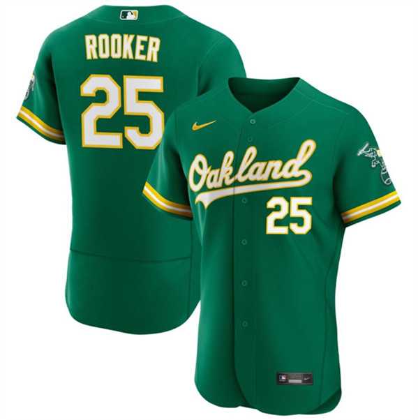 Men's Oakland Athletics #25 Brent Rooker Green Flex Base Stitched Jersey Dzhi