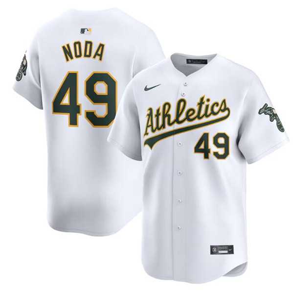 Men's Oakland Athletics #49 Ryan Noda White Home Limited Stitched Jersey Dzhi