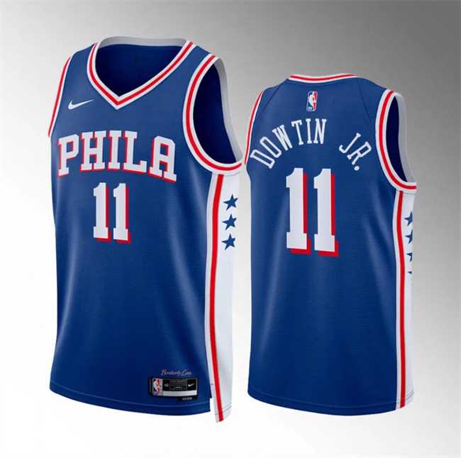 Men's Philadelphia 76ers #11 Jeff Dowtin Jr Royal Icon Edition Stitched Jersey Dzhi