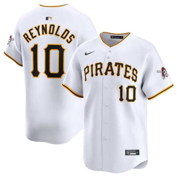 Men's Pittsburgh Pirates #10 Bryan Reynolds White Home Limited Baseball Stitched Jersey Dzhi
