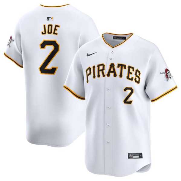 Men's Pittsburgh Pirates #2 Connor Joe White Home Limited Baseball Stitched Jersey Dzhi