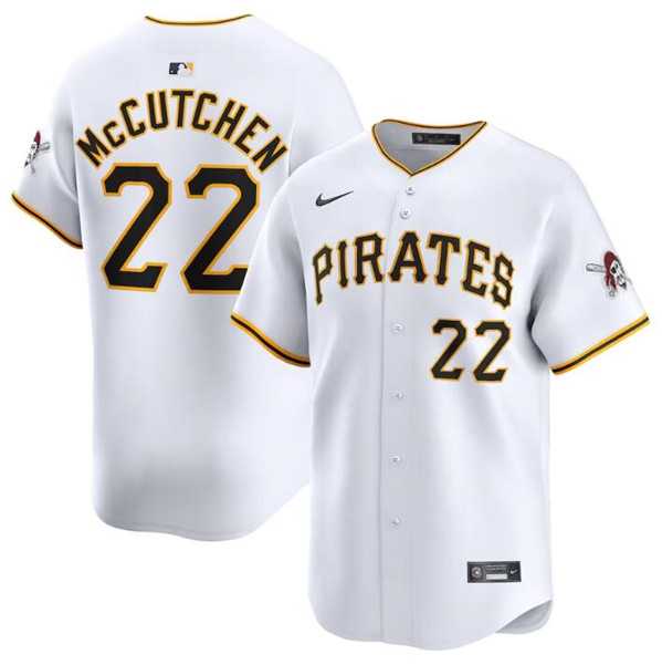 Men's Pittsburgh Pirates #22 Andrew McCutchen White Home Limited Baseball Stitched Jersey Dzhi