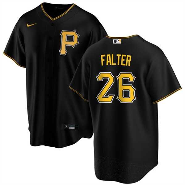 Men's Pittsburgh Pirates #26 Bailey Falter Black Cool Base Baseball Stitched Jersey Dzhi