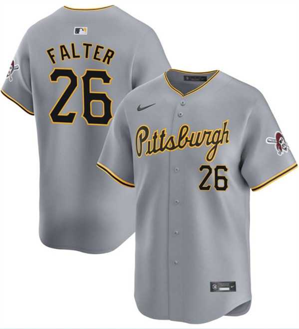 Men's Pittsburgh Pirates #26 Bailey Falter Gray Away Limited Baseball Stitched Jersey Dzhi