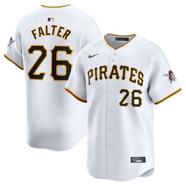 Men's Pittsburgh Pirates #26 Bailey Falter White Home Limited Baseball Stitched Jersey Dzhi