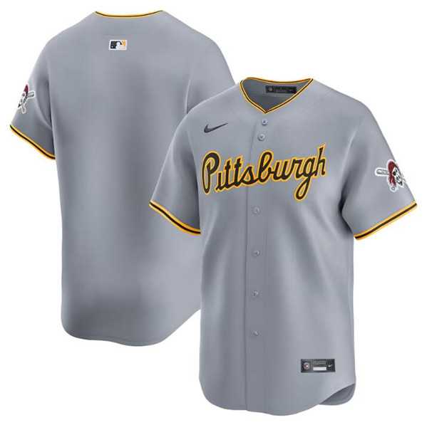Men's Pittsburgh Pirates Blank Gray Away Limited Baseball Stitched Jersey Dzhi