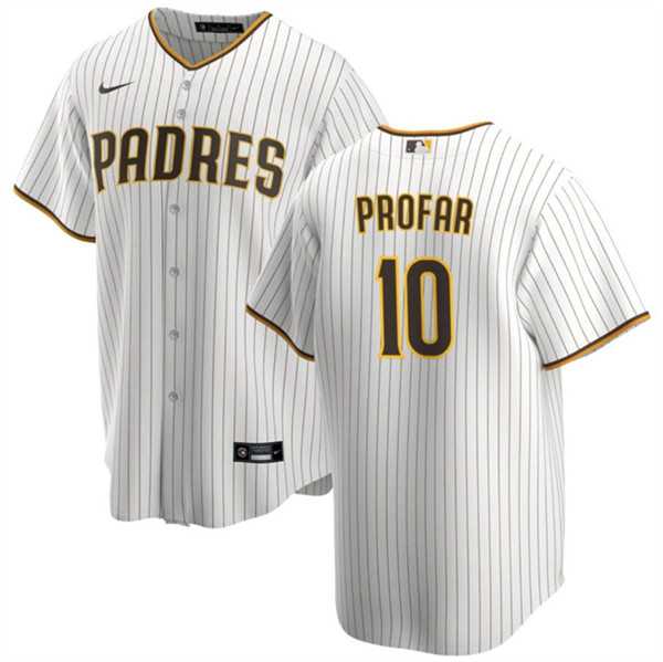 Men's San Diego Padres #10 Jurickson Profar White Cool Base Baseball Stitched Jersey Dzhi
