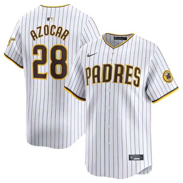 Men's San Diego Padres #28 Jose Azocar White 2024 Home Limited Baseball Stitched Jersey Dzhi