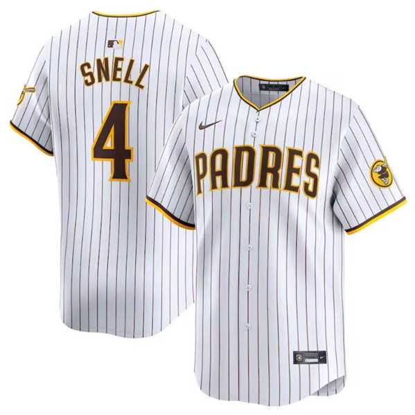 Men's San Diego Padres #4 Blake Snell White 2024 Home Limited Baseball Stitched Jersey Dzhi