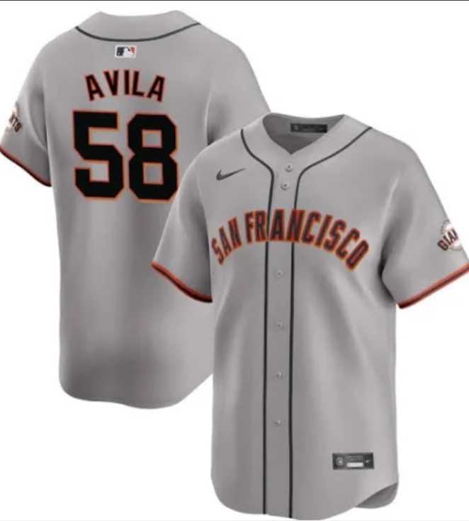 Men's San Francisco Giants #58 Nick Avila Gray Away Limited Stitched Baseball Jersey Dzhi