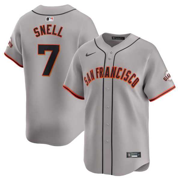 Men's San Francisco Giants #7 Blake Snell Gray Away Limited Stitched Baseball Jersey Dzhi