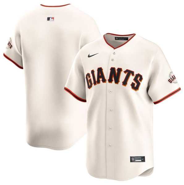 Men's San Francisco Giants Blank Cream Home Limited Stitched Baseball Jersey Dzhi