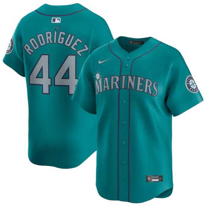 Men's Seattle Mariners #44 Julio Rodriguez Aqua Alternate Limited Stitched jersey Dzhi