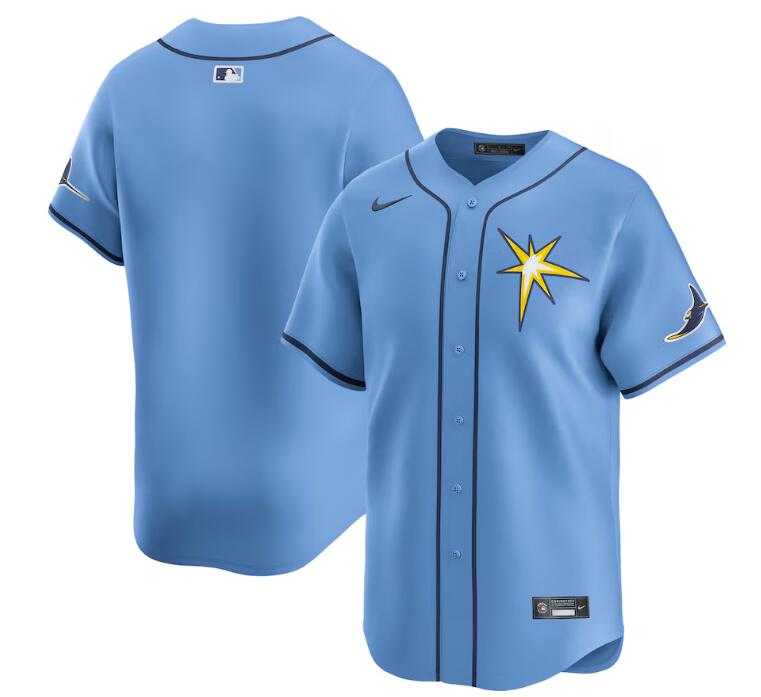 Men's Tampa Bay Rays Blank Light Blue Alternate Limited Stitched Baseball Jersey Dzhi